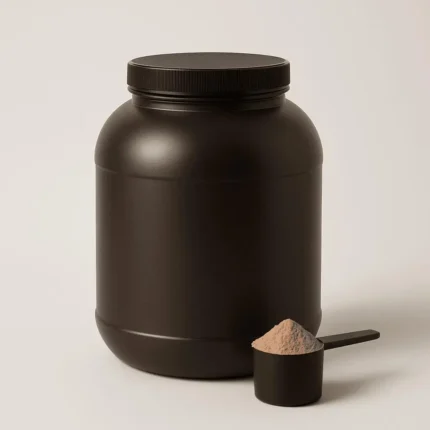 Chocolate-flavoured whey protein powder tub, 2 lb